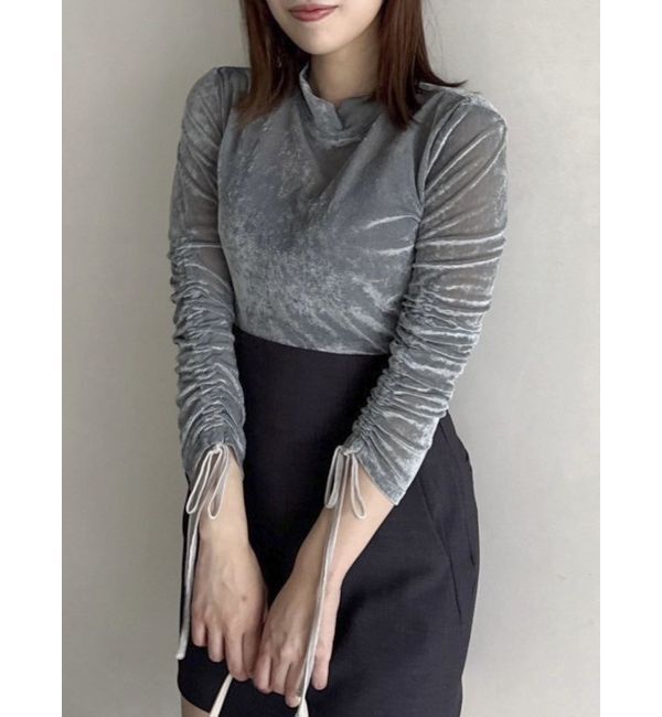 dazzlin「シアーベロアトップス」|Tシャツ・カットソー|ブルー