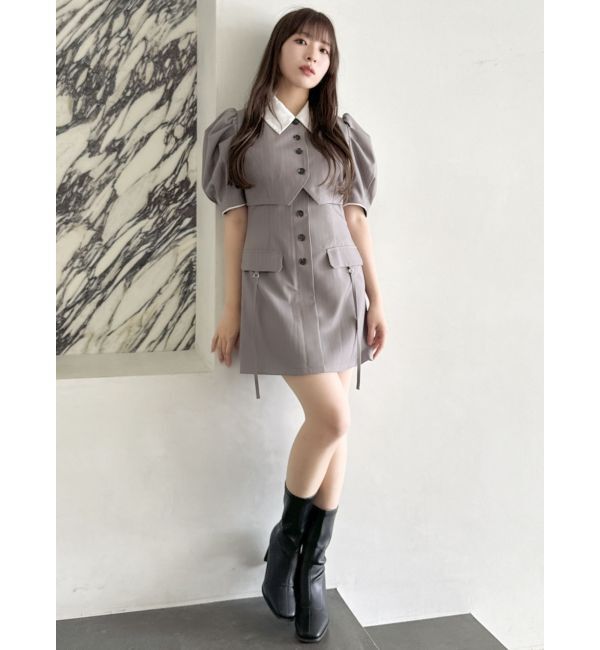 dazzlin「ジャケットライクレイヤードミニワンピース」|ワンピース|