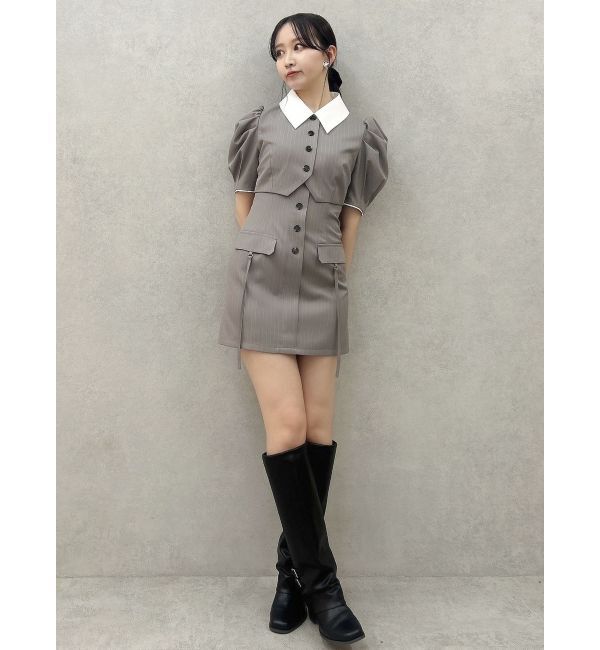 dazzlin「ジャケットライクレイヤードミニワンピース」|ワンピース|