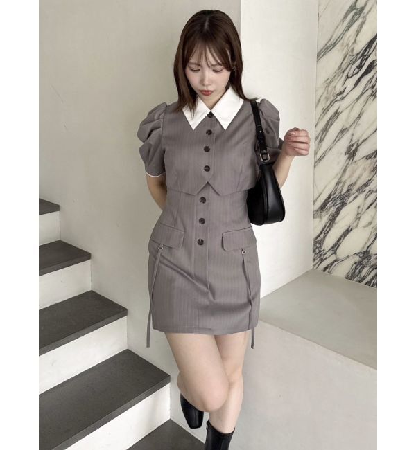 dazzlin「ジャケットライクレイヤードミニワンピース」|ワンピース|