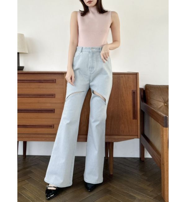 dazzlin「スリットフレアデニムパンツ」|デニム|