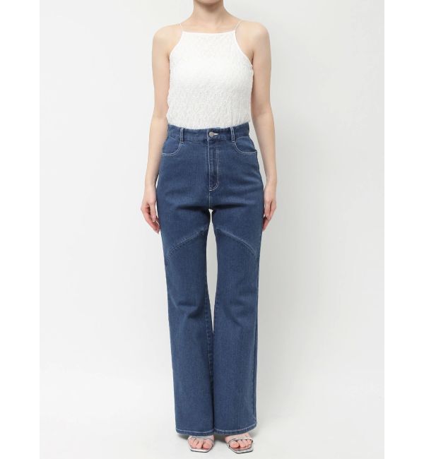 dazzlin「スリットフレアデニムパンツ」|デニム|