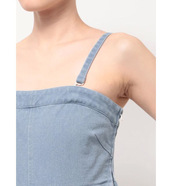 dazzlin「スリムデニムベアロンパース」|ワンピース|