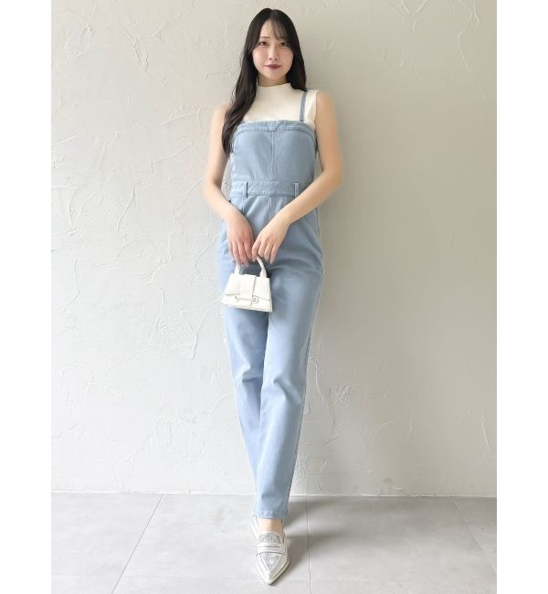 dazzlin「スリムデニムベアロンパース」|ワンピース|