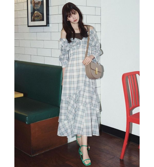 dazzlin「レイヤードシャツドッキングワンピース」|ワンピース|