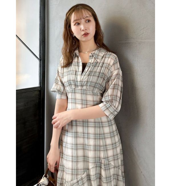 dazzlin「レイヤードシャツドッキングワンピース」|ワンピース|