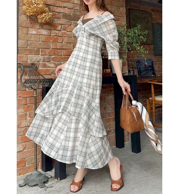 dazzlin「レイヤードシャツドッキングワンピース」|ワンピース|