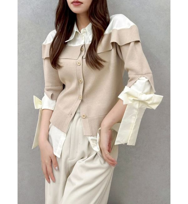 dazzlin「シャツレイヤードライクニットトップス」|ニット・セーター|