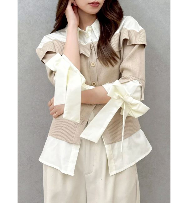 dazzlin「シャツレイヤードライクニットトップス」|ニット・セーター|