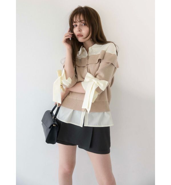 dazzlin「シャツレイヤードライクニットトップス」|ニット・セーター|
