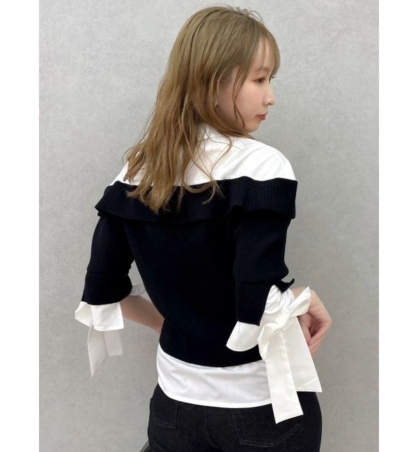 dazzlin「シャツレイヤードライクニットトップス」|ニット・セーター|