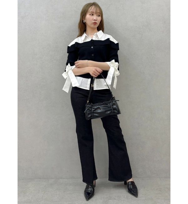 dazzlin「シャツレイヤードライクニットトップス」|ニット・セーター|