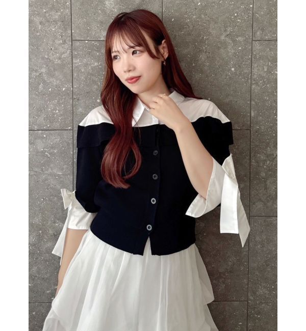 dazzlin「シャツレイヤードライクニットトップス」|ニット・セーター|