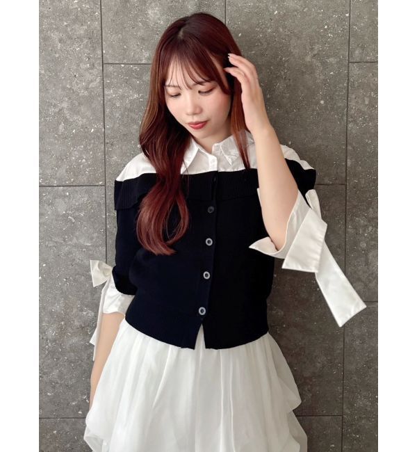 dazzlin「シャツレイヤードライクニットトップス」|ニット・セーター|