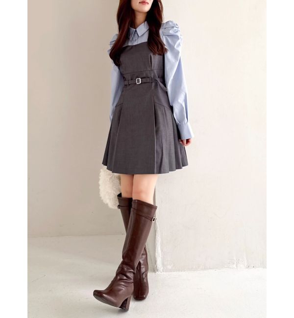 dazzlin「【追加生産分】長袖レイヤードシャツミニワンピース」|ワンピース|