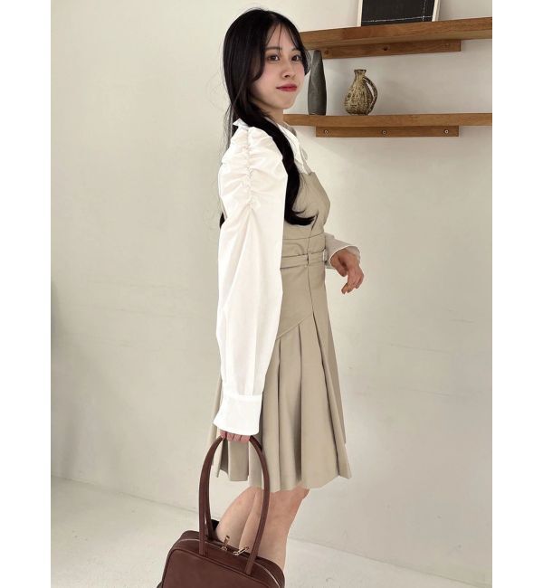 dazzlin「【追加生産分】長袖レイヤードシャツミニワンピース」|ワンピース|