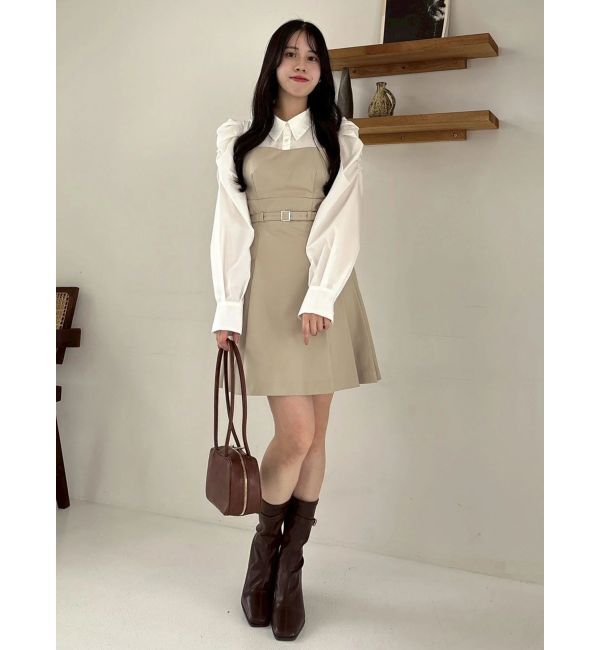 dazzlin「【追加生産分】長袖レイヤードシャツミニワンピース」|ワンピース|