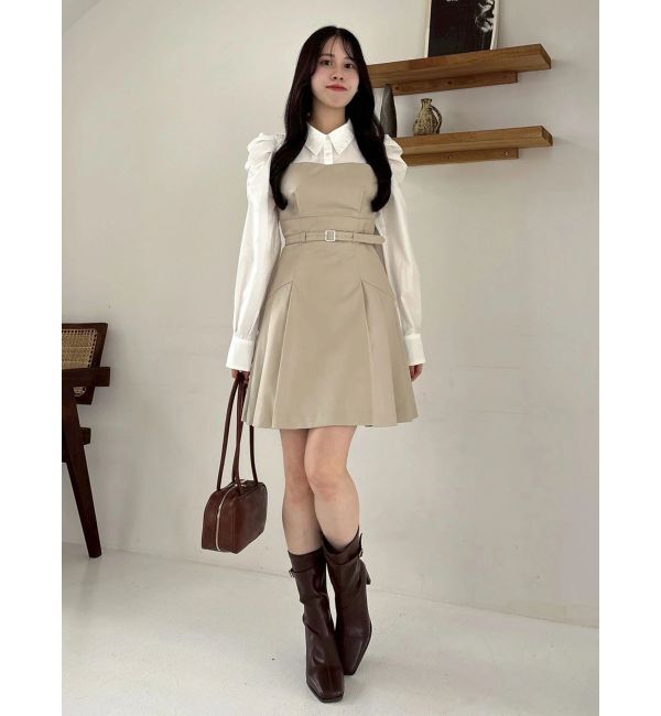 dazzlin「【追加生産分】長袖レイヤードシャツミニワンピース」|ワンピース|