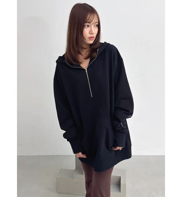 dazzlin「【吉田朱里】ストーンアートハーフジップフーディ」|パーカー|