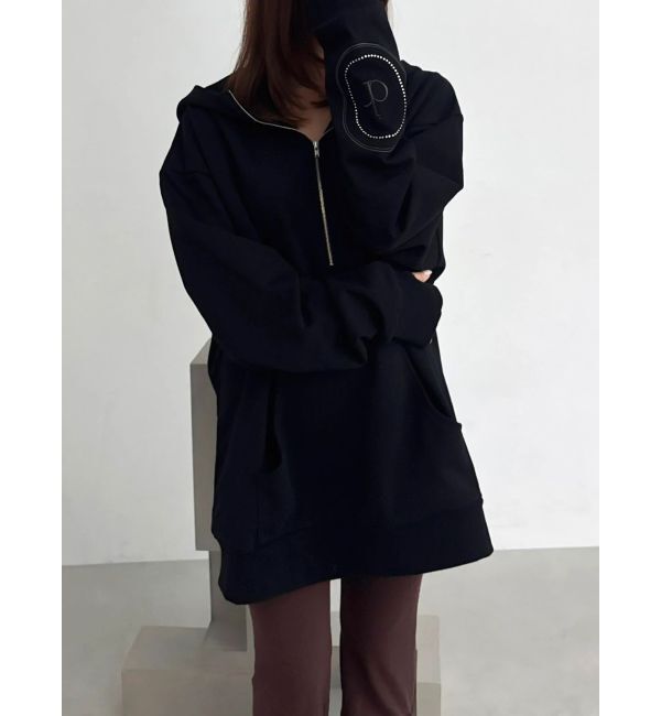 dazzlin「【吉田朱里】ストーンアートハーフジップフーディ」|パーカー|