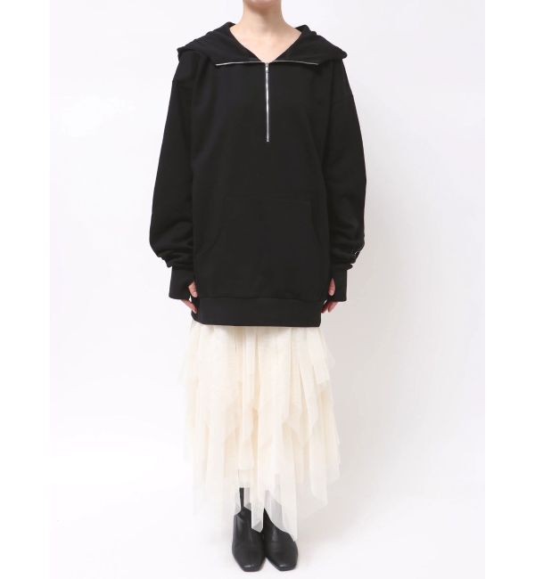 dazzlin「【吉田朱里】ストーンアートハーフジップフーディ」|パーカー|