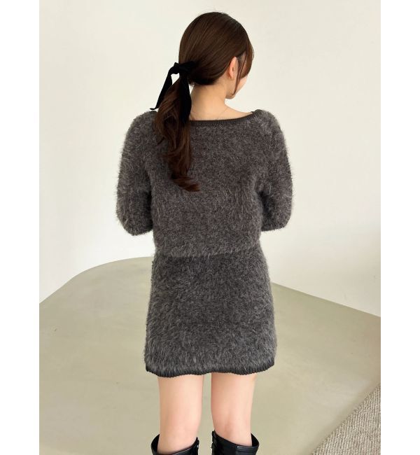 dazzlin「【セット対応】ヘアリーニットミニワンピース」|ワンピース|