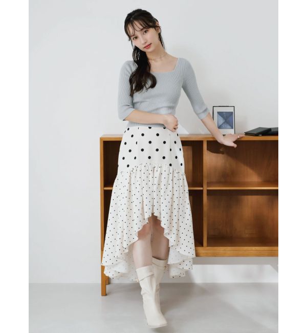 dazzlin「ドットジャカードイレヘムスカート」|スカート|