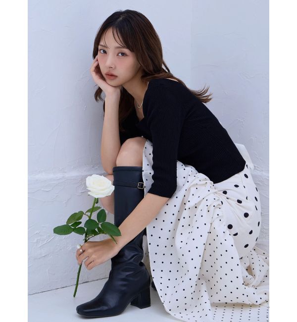 dazzlin「ドットジャカードイレヘムスカート」|スカート|