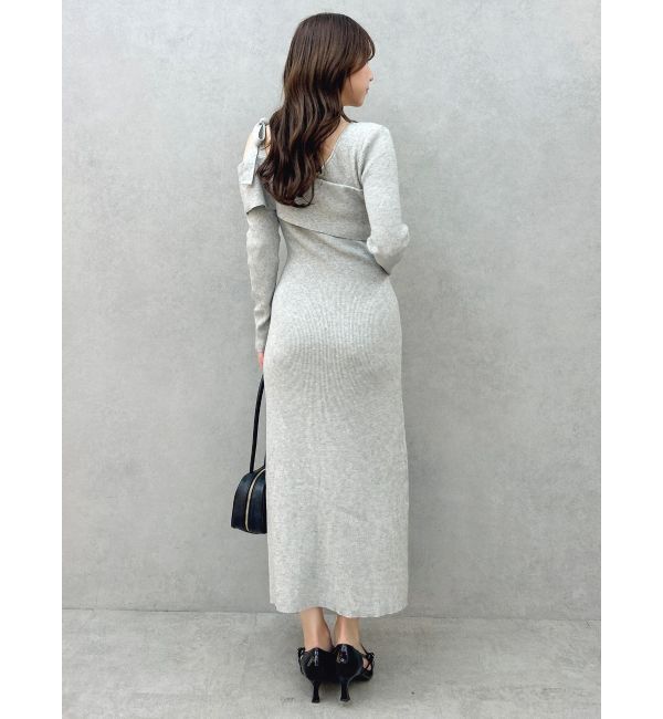 dazzlin「【WEB限定】ワンショルリボンニットワンピース」|ワンピース|