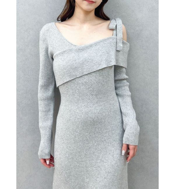 dazzlin「【WEB限定】ワンショルリボンニットワンピース」|ワンピース|