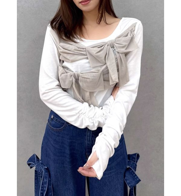 dazzlin「ラッピングリボンディティールカットソー」|Tシャツ・カットソー|