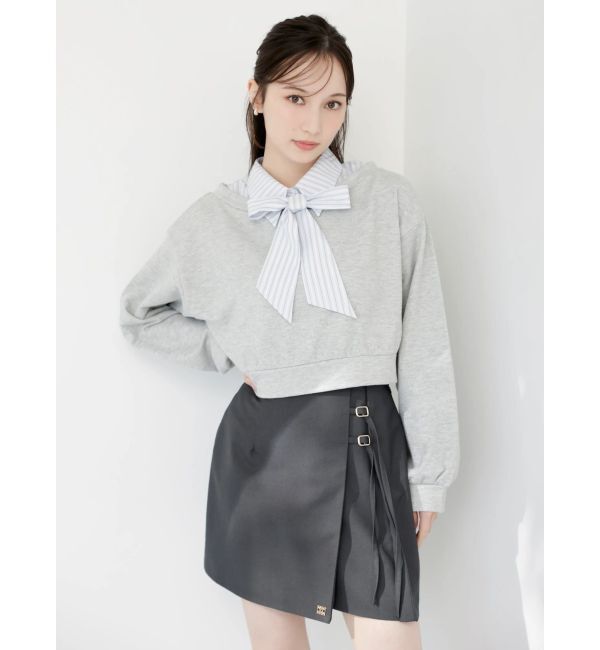 dazzlin「ボウタイシャツレイヤードスウェット」|スウェット・ジャージ|