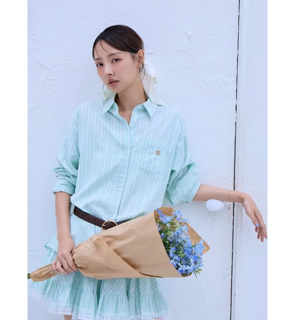 dazzlin「バックリボンオーバーシャツ」|シャツ・ブラウス|