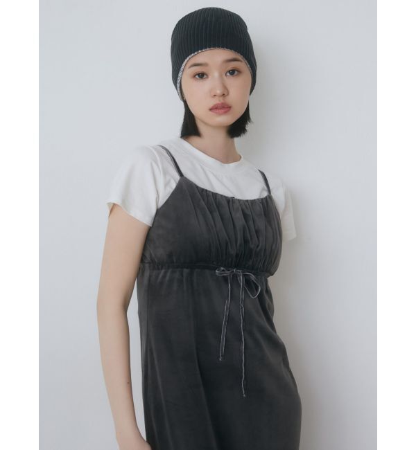 EMODA「ギャザースリットベロアワンピース」|ワンピース|