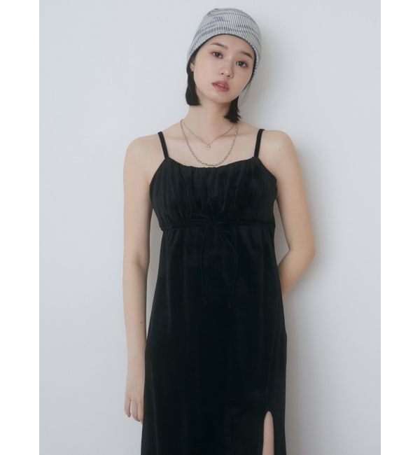 EMODA「ギャザースリットベロアワンピース」|ワンピース|