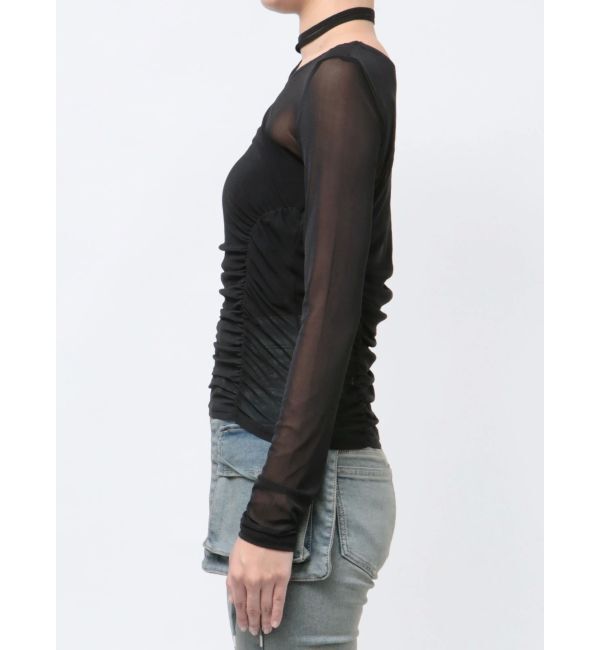 EMODA「チョーカーリボンシアートップ」|Tシャツ・カットソー|