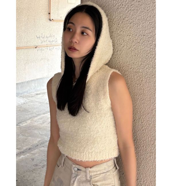 EMODA「シャギーフードニットタンクトップ」|ニット・セーター|