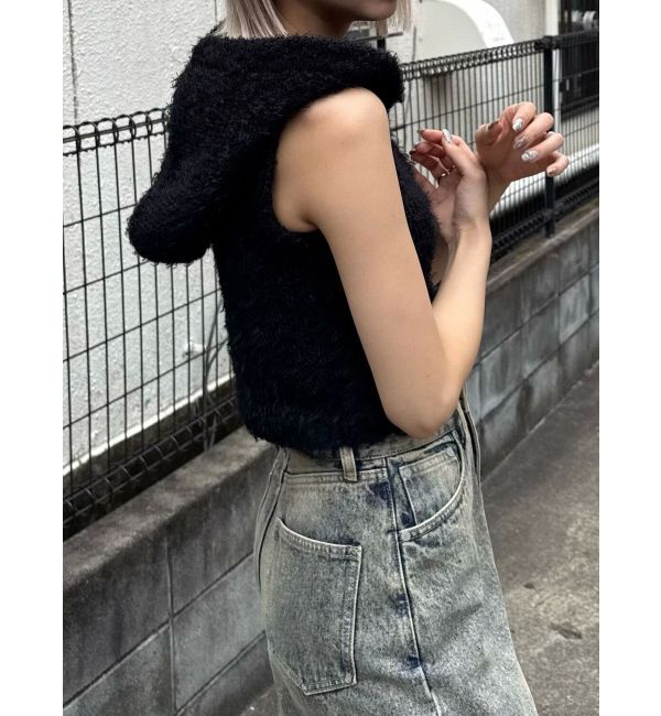 EMODA「シャギーフードニットタンクトップ」|ニット・セーター|