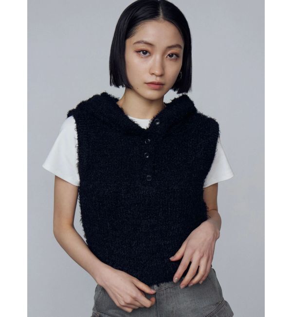 EMODA「シャギーフードニットタンクトップ」|ニット・セーター|