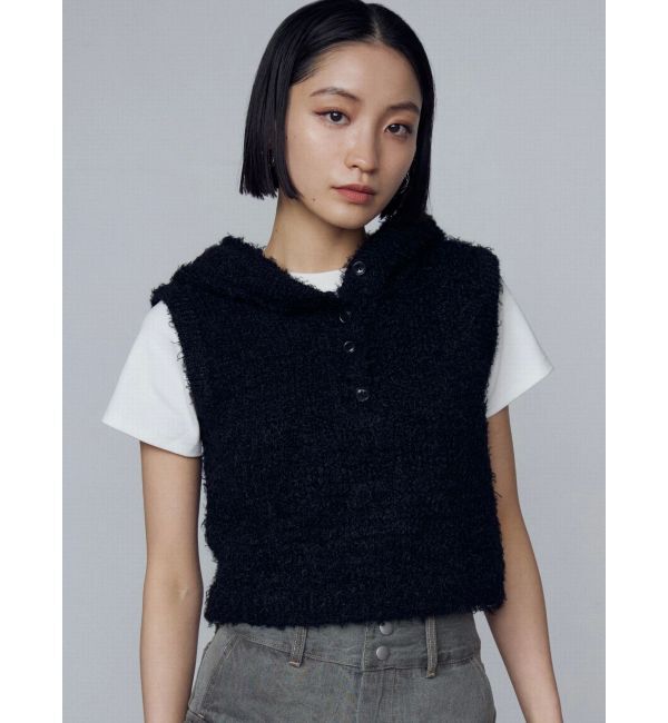 EMODA「シャギーフードニットタンクトップ」|ニット・セーター|