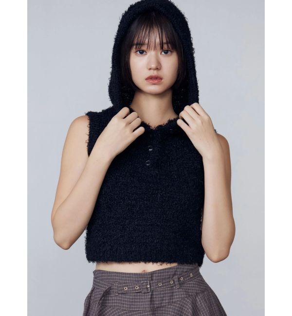 EMODA「シャギーフードニットタンクトップ」|ニット・セーター|
