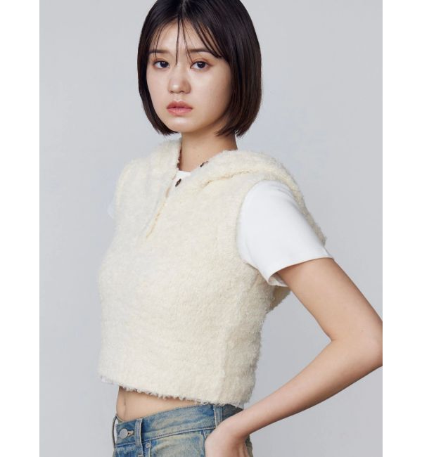 EMODA「シャギーフードニットタンクトップ」|ニット・セーター|