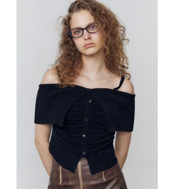EMODA「フロントボタンオフショルダーニット」|ニット・セーター|