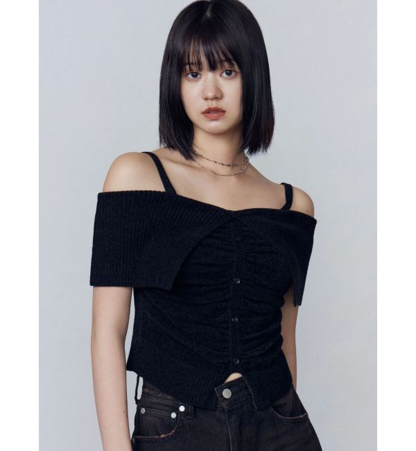 EMODA「フロントボタンオフショルダーニット」|ニット・セーター|