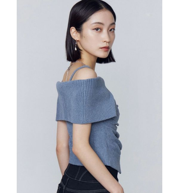 EMODA「フロントボタンオフショルダーニット」|ニット・セーター|