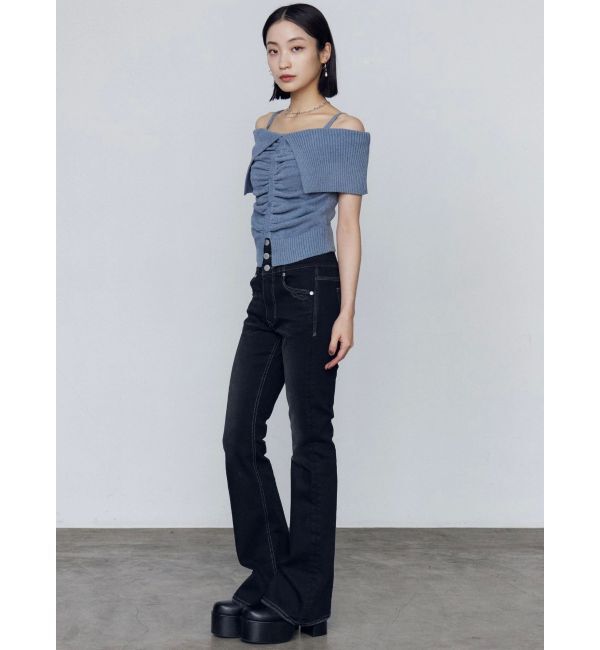 EMODA「フロントボタンオフショルダーニット」|ニット・セーター|