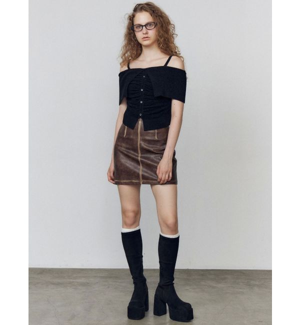 EMODA「フロントボタンオフショルダーニット」|ニット・セーター|