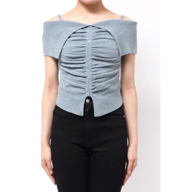 EMODA「フロントボタンオフショルダーニット」|ニット・セーター|