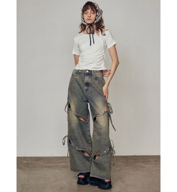 EMODA「アシンメトリーギャザーレイヤートップ」|Tシャツ・カットソー|