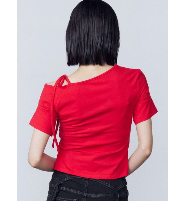 EMODA「アシンメトリーギャザーレイヤートップ」|Tシャツ・カットソー|